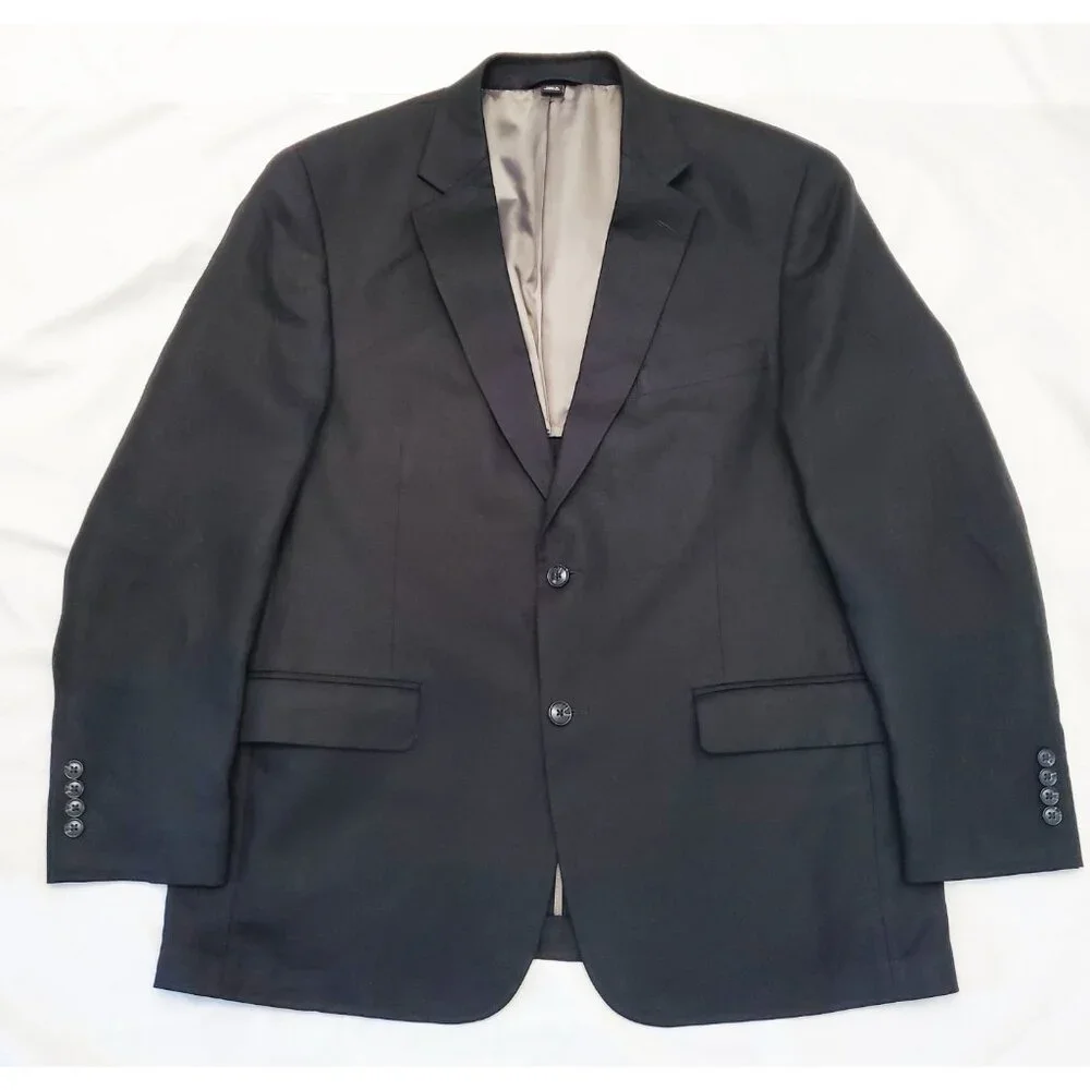 Haspel Frank Stella Mens Black 100% Linen Sport Coat Blazer Jacket 43R